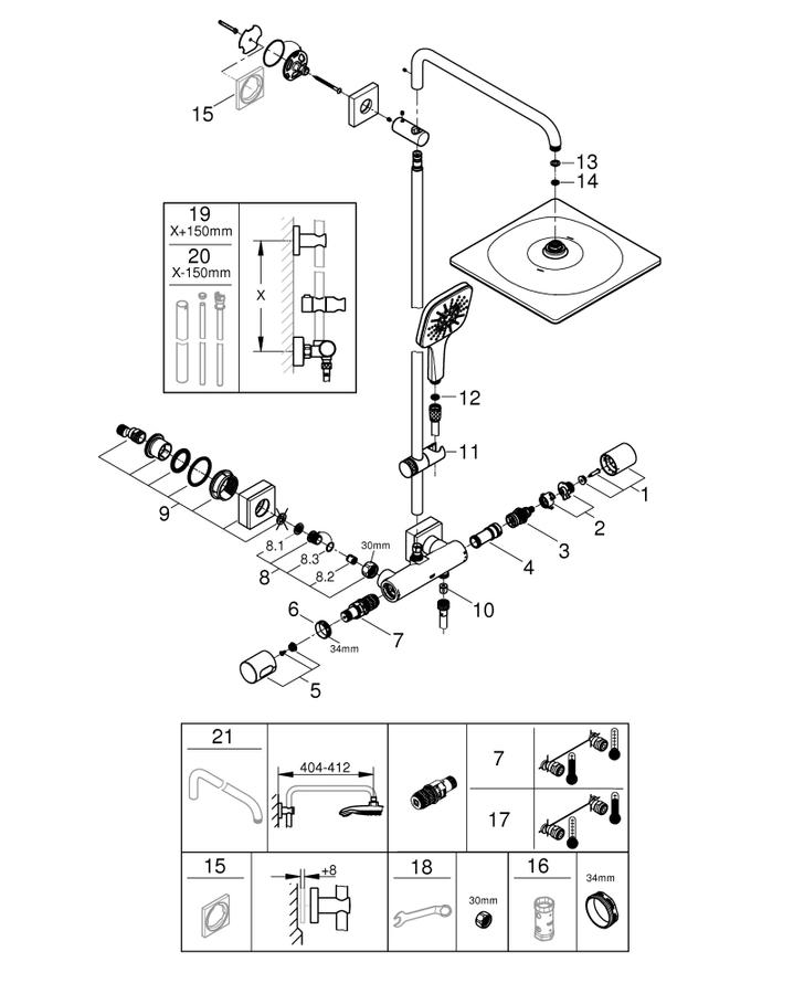 Artikelbild 4 des Artikels „GROHE Duschs Rainshower SmartActive 310 m AP-Thermostat, Wandmontage, supersteel supersteel“