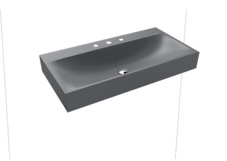 Kaldewei Wand-Waschtisch SILENIO 3045 90x40cm, o. ÜL, 3 Hahnl., P-E, C grey70
