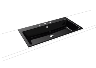 Kaldewei Einbau-Waschtisch PURO 3152 90x46cm, 3 Hahnl., sw, P-E, schwarz