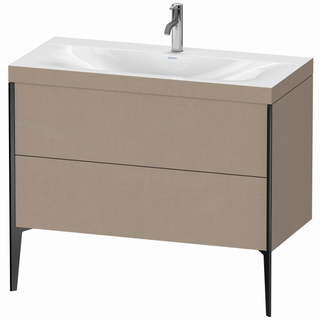 DU WTU XViu/Viu, 2 Ausz, 610x1000x480mm 1 HL, schw. m/ leinen, Rahmen 75 ES Ah.