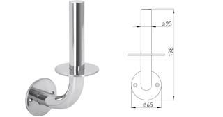 ASW WC-Reserverollenhalter Edelstahl 1.4301, für 1 Rolle, poliert