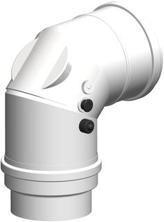 ATEC Kontroll-Bogen PolyClassic DN 80/110, 87Gr, seitl. Messöff., PP, we