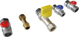 BOSCH Anschluss-Satz HW-SetBCV-1 hor, mit Absperrhähnen und Gashahn