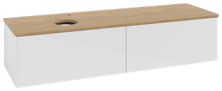 V&B WT-Unterschrank o. F-Struktur Antao 160x50cm, HL, WBP hon. Oa, glo wh. Lac