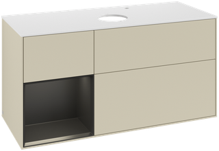V&B Waschtisch-Unterschrank Finion 120cm, Pl w m, Rg bla m Lac, si Gr m Lac