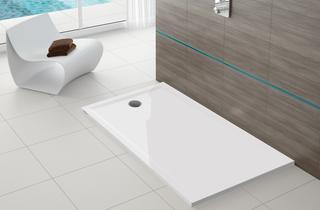 Hoesch Mineralguss-Duschwanne Muna S 150x80x3cm, schiefergr, ohne Antirutsch