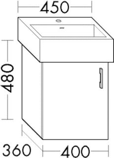 Burgbad Waschtischunterschrank Diago 40x48x36cm, re, Grau Ultramatt, 1 Tür