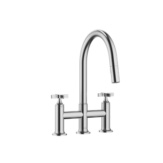 Dornbracht Dreiloch-Brückenarmatur VAIA Pull-d m Brausef, Ausl. 240mm, ch geb.