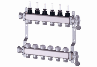Purmo ED-Heizkreisverteiler Objekt line 2 Kr., 180mm, 1", ES, flachdichtend
