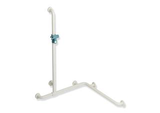 HEWI Duschhandlauf 801 m ver St., PA, 762x1100mm, reinw./aquabl