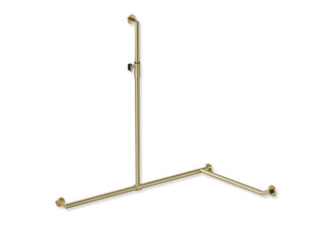 Artikelbild 1 des Artikels „HEWI Duschhandlauf System 900 ver. St., AF R, 1250x1185x765mm, MS geb. 1250 x 1185 x 765 mm | Messing gebürstet“