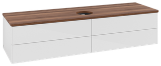 V&B WTU o. F-Struktur -Beleuchtung Antao 160x50cm, WBP-farbe w. wal, glo wh. Lac