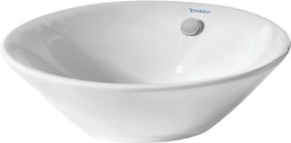 Duravit Aufsatz-Waschtisch Starck 1 o Hahnl., o. Hahnloch, m ÜL, d 33cm, we.