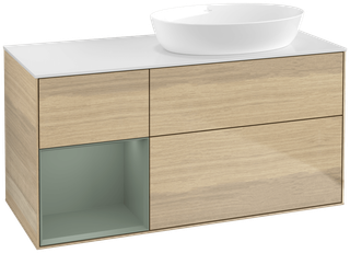 V&B Waschtisch-Unterschrank Finion 120cm, Pl wh. m, Reg Oli. m Lac, Oa ven