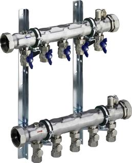 Viega Industrieverteiler Fonterra 1007 8-fach, Edelstahl, DN 40, flachdichtend