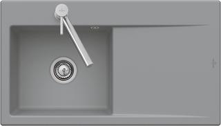 V&B bündige Spüle Subway Style 50 Flat Spülbecken links, fossil CeramicPlus