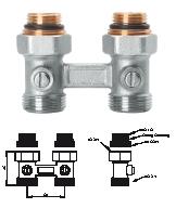 HG-TEC Zweirohr-Hahnblock Durchgangsform 1/2" Messing vernickelt