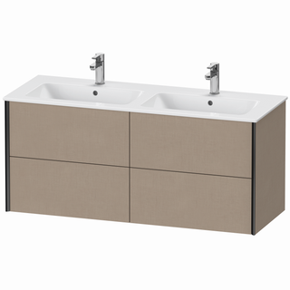 DU WTU XViu wandhängend,560x1280x480mm 4Schubk.,schwarz matt/leinen ES Ah. re.