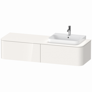 DU WTU HappyD2+ wandh.,354x1600x550mm 2AZ, BP r., weiß hgl f.ASB ES Nussb re