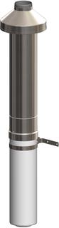 ATEC Dachdurchführung DN 80/125, Edelstahl 650mm, konzentrisch