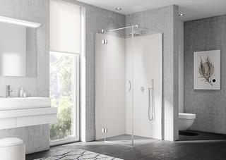 Kermi SWT LIGA mit Festfeld/Wandprofil 123x200cm, s g, G k Str 4, L, a Duschpl.