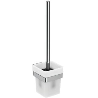 IS Bürstengarnitur IOM Cube wandh, Beh. a satinier. Glas, verchromt