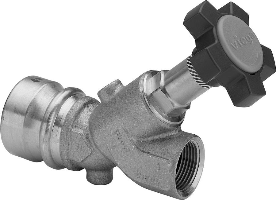Artikelbild 2 des Artikels „Viega Schrägsitzventil Easytop 2230.55 40mmxRp 1, SC-Contur, Geopressanschluss 40 mm x Rp 1
