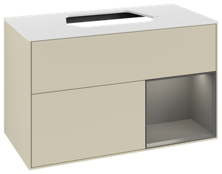 V&B Waschtisch-Unterschrank Finion 100, Pl w m, Rg r A m, si Gr m Lac