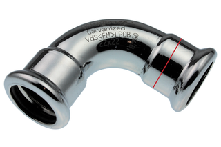 AIPS Bogen VSH XPress C1408 54mm, C-Stahl, 90Grad. I/I, EPDM-O-Ring