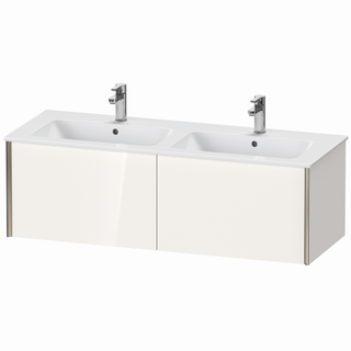 DU WTU XViu wandhängend,400x1280x480mm 2AZ,champ.m./weiß hgl Dekor ES Nussb re