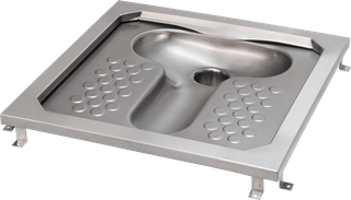 AR Hock-WC, CAMPUS, Edelstahl, Spülrand, 755x200x755 mm, suizidhemmend
