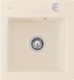 V&B bündige Spüle Subway 45 XS Flat m Abl.garn, Exzenterbetätigung, crema