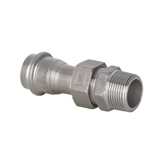 IBP Verschraubung PS4331G B Press Inox 18mmxR 1/2, flach dichtend, Edelstahl