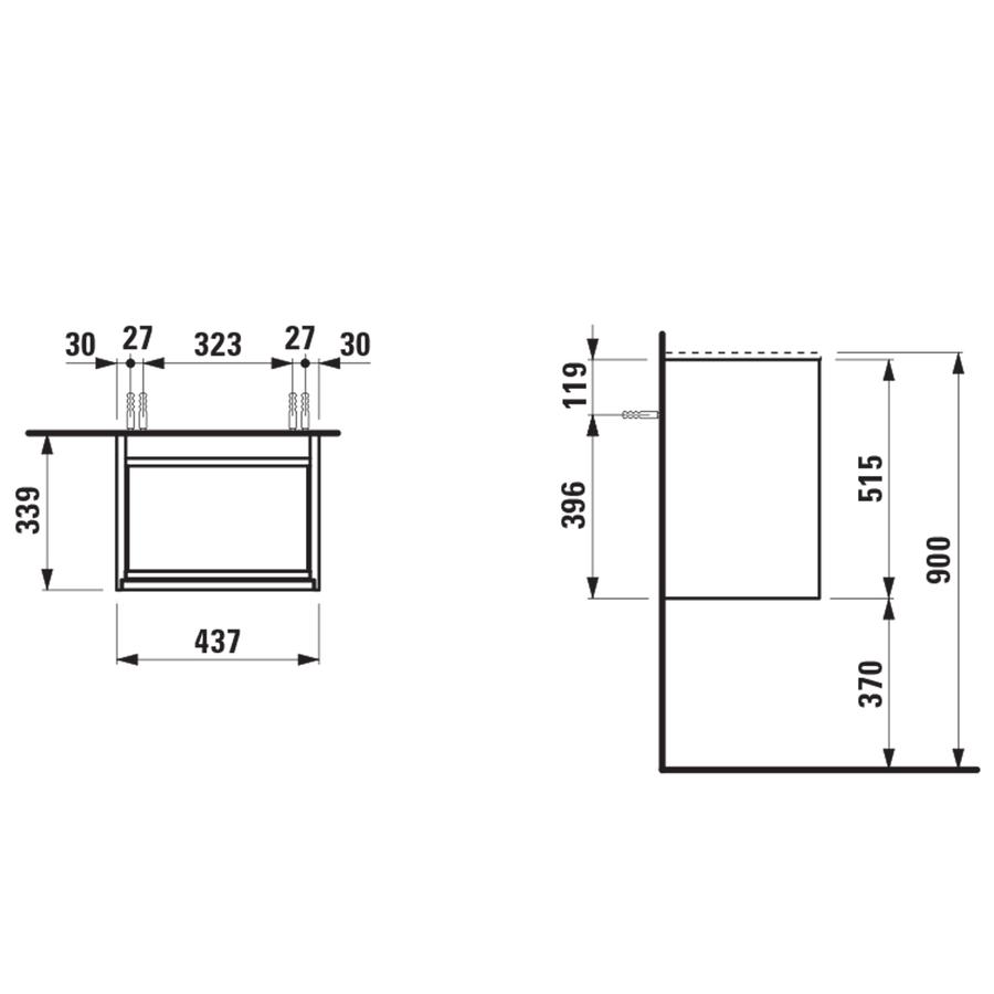 Artikelbild 2 des Artikels „Laufen Waschtischunterschrank MEDA 43,7x51,5x33,9cm, 1 T, Sch re, Specialc. specialcolor“