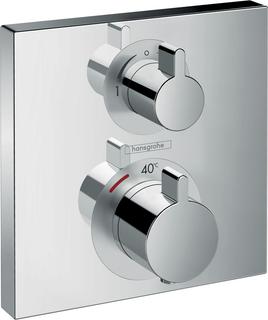 hansgrohe Fertigset Ecostat Square UP-Thermostat, 2 Verbraucher, chrom