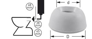 STEDO Mület-Trumpf-WC-Gummiverbinder Ø 48 mm, Rohr Ø 44-45 mm