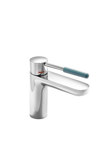 Artikelbild 1 des Artikels „HEWI Waschtisch-Einhebelmischer AQ 800 K vc, Gr. aquablau, rund, Ausladung 159mm verchromt | Griff aquablau“