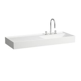 Laufen Waschtisch KARTELL 120x46, Abl. li, o. ÜL, 2 HL, weiß LCC
