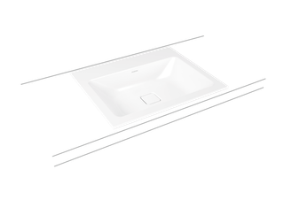 Kaldewei Einbau-Waschtisch CONO 3080 60x50cm, 3 Hahnl., P-E, schwarz matt 100