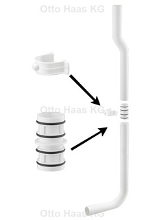 HAAS Spülrohr-Set 90Gr, für hochhängende Spülkästen, weiß