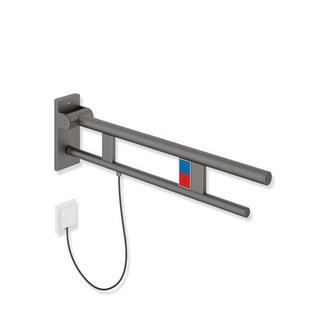 HEWI Stützklappgriff System 900 Ausl 750mm, E pb dunkelgr. pgl matt, li