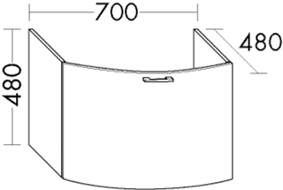Burgbad Waschtischunterschrank sys30 70x48x48cm, 1 Auszug gebogen, Diago