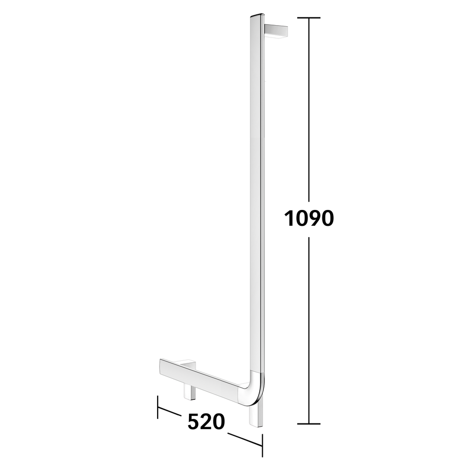 Artikelbild 11 des Artikels „Keuco Winkelgriff AXESS Care 90G, senk Handl r, 520x1090mm, AL si-el/ 520 x 1090 mm | Aluminium silber-eloxiert/verchromt“