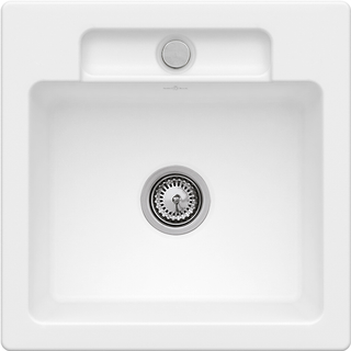 V&B bündige Spüle Siluet 50 S Flat m Abl.garn, Exzenter, stone white
