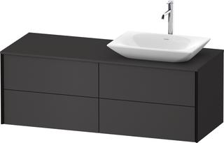 DU Konsolen-WTU wh. XViu 1400x509x550mm 4SK, TA re., gra. superm, ES Nussb re.