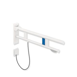 HEWI Stützklappgriff System 900 Ausl. 850mm, ES pulverbes we matt, links
