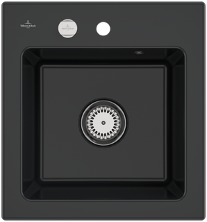 V&B Spüle Subway 45 XS m Abl.garn, Exzenter, pure black