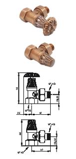 HG-TEC Retroventil mit Rundkopf 1/2" Set Bronze