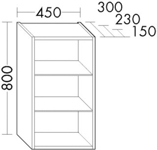 Burgbad Hängeschrank sys30 45x80x15cm, Aqua