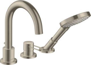hansgrohe Fertigmontageset Axor Uno 3-L Wannenrand-EHM, m Bü-G, brush. ni.